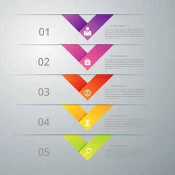 Vector illustration infographic five options Illustrazione stock