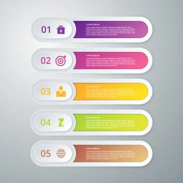 Vector illustration infographic five options Stock Illustration