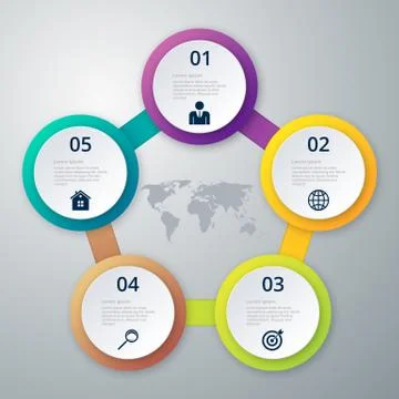 Vector illustration infographic five options Illustrazione stock