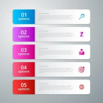 Vector illustration infographic five options 스톡 일러스트