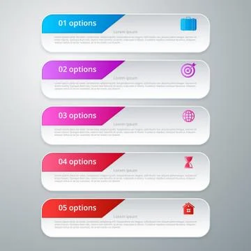 Vector illustration infographic five options Stock Illustration