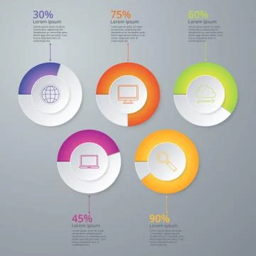 Vector illustration infographic five options 스톡 일러스트