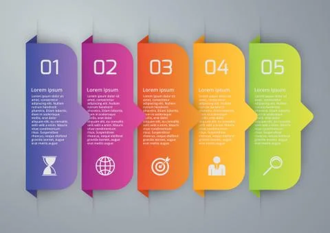 Vector illustration infographic five options 스톡 일러스트