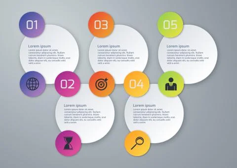 Vector illustration infographic five options イラスト素材