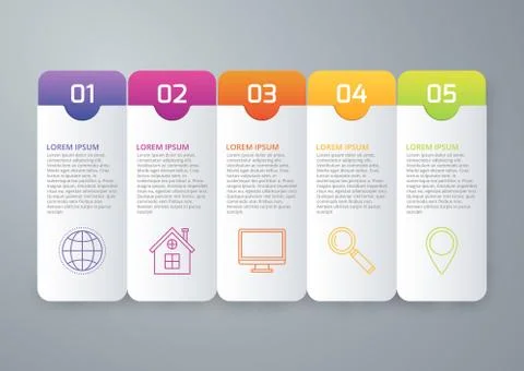 Vector illustration infographic five options Illustrazione stock