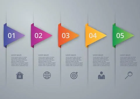 Vector illustration infographic five options Illustrazione stock