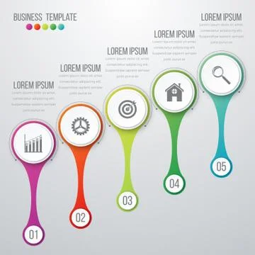 Vector illustration infographic five options 스톡 일러스트