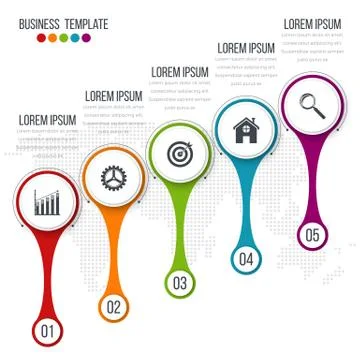 Vector illustration infographic five options 스톡 일러스트