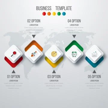 Vector illustration infographic five options Stock Illustration