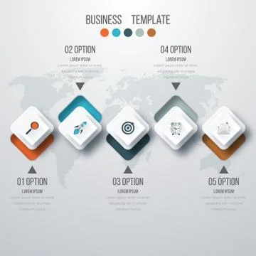 Vector illustration infographic five options イラスト素材