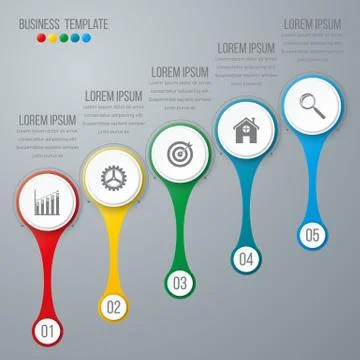 Vector illustration infographic five options 스톡 일러스트