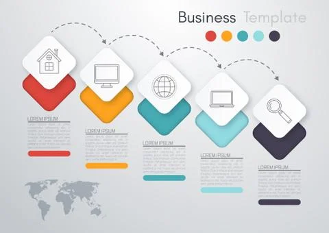Vector illustration infographic five options イラスト素材