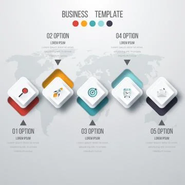 Vector illustration infographic five options Illustrazione stock