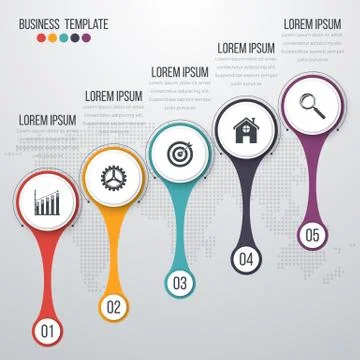 Vector illustration infographic five options 스톡 일러스트