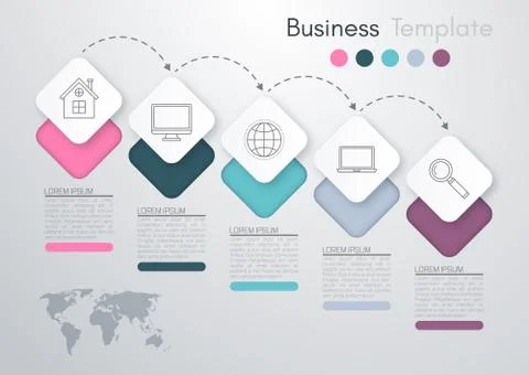 Vector illustration infographic five options Illustrazione stock
