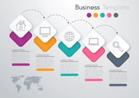 Vector illustration infographic five options Illustrazione stock
