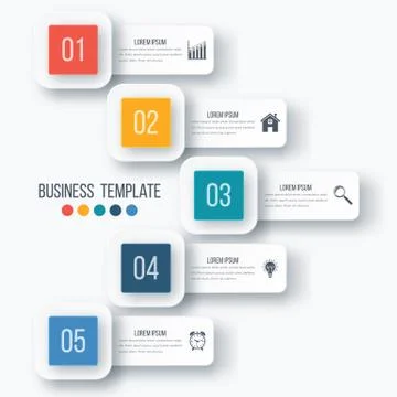 Vector illustration infographic five options 스톡 일러스트