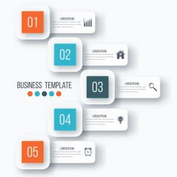 Vector illustration infographic five options 스톡 일러스트
