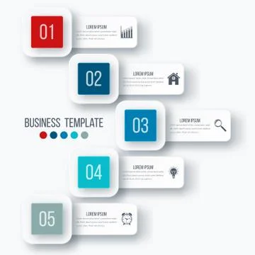 Vector illustration infographic five options Illustrazione stock