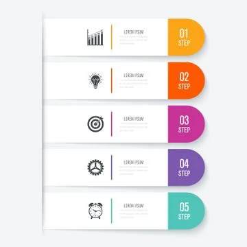 Vector illustration infographic five options 스톡 일러스트