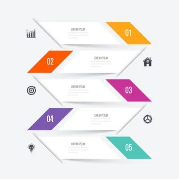 Vector illustration infographic five options Stock Illustration