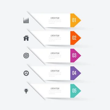 Vector illustration infographic five options 스톡 일러스트