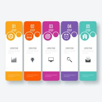 Vector illustration infographic five options 스톡 일러스트