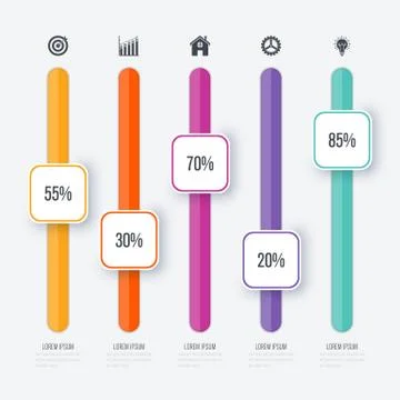 Vector illustration infographic five options 스톡 일러스트