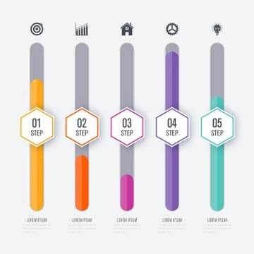 Vector illustration infographic five options 스톡 일러스트