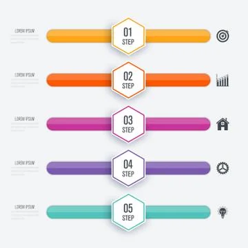Vector illustration infographic five options イラスト素材