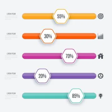 Vector illustration infographic five options Stock Illustration