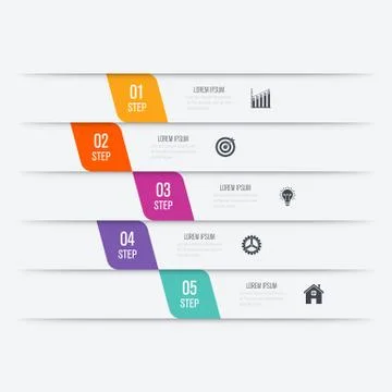 Vector illustration infographic five options 스톡 일러스트