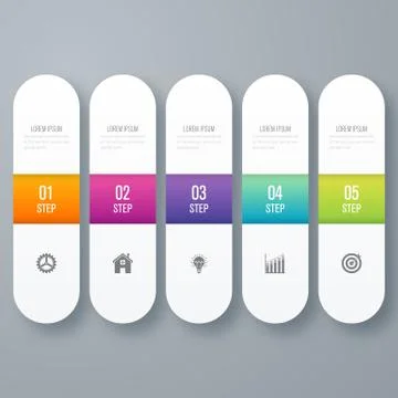 Vector illustration infographic five options 스톡 일러스트