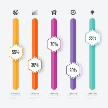 Vector illustration infographic five options Illustrazione stock