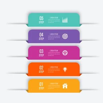 Vector illustration infographic five options Stock Illustration