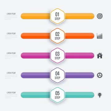 Vector illustration infographic five options Stock Illustration