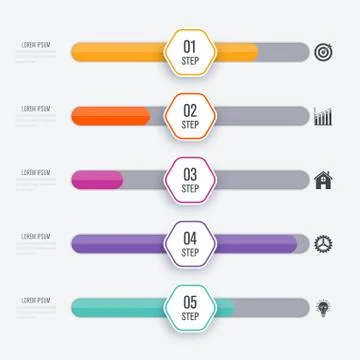 Vector illustration infographic five options イラスト素材