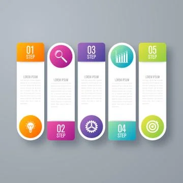 Vector illustration infographic five options Stock Illustration