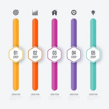 Vector illustration infographic five options Stock Illustration