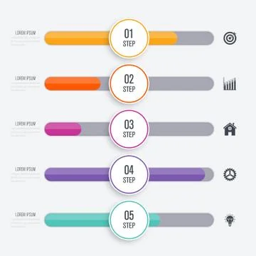 Vector illustration infographic five options Stock Illustration