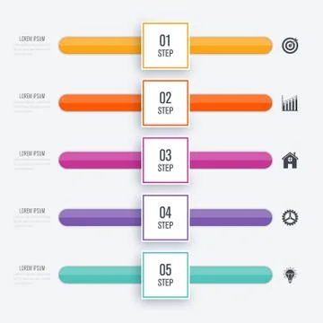 Vector illustration infographic five options Stock Illustration