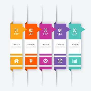 Vector illustration infographic five options 스톡 일러스트