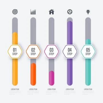 Vector illustration infographic five options Illustrazione stock