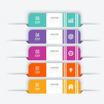 Vector illustration infographic five options 스톡 일러스트