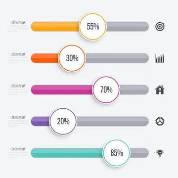 Vector illustration infographic five options 스톡 일러스트