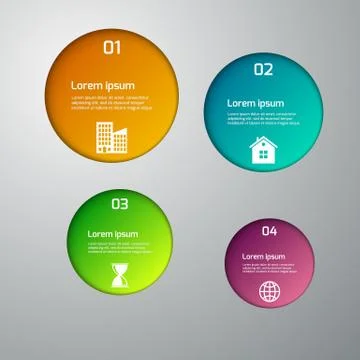 Vector illustration infographics 4 circle options Stock Illustration