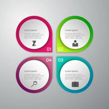 Vector illustration of infographics 4 options 스톡 일러스트