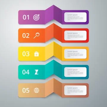 Vector illustration infographics 5 options Illustrazione stock