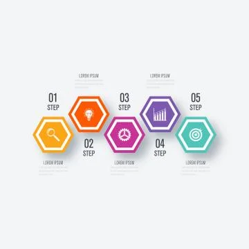 Vector illustration infographics 5 options 스톡 일러스트