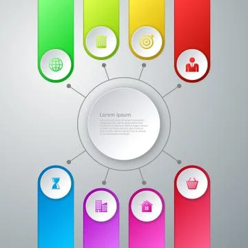 Vector illustration infographics eight options Stock Illustration